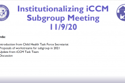 Première diapositive de la présentation de la réunion du sous-groupe iCCM