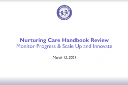 First slide of Nurturing Care Handbook Review Presentation