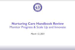 First slide of Nurturing Care Handbook Review Presentation