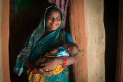 Woman holding child