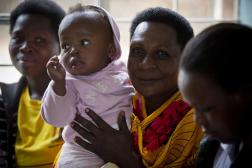 Mother holding child