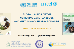 The first page of Nurturing Care Handbook and Nurturing Care Practice Presentation