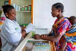 Two women at a pharmacy