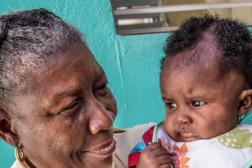 woman holding child